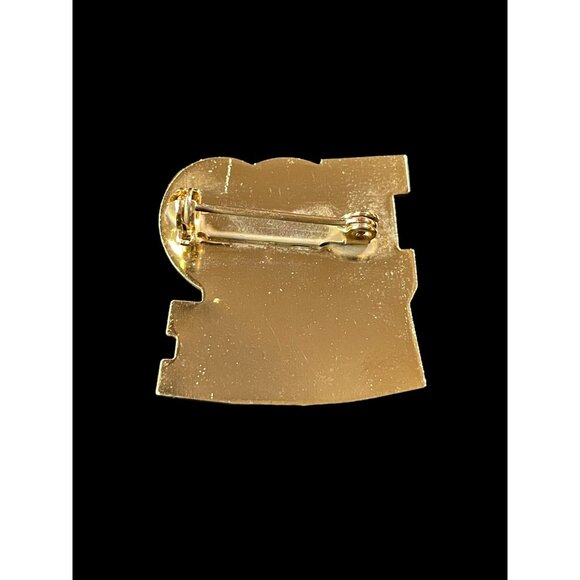 Vintage Gold Tone I Love Nile Heart and White Rose Enamel Fashion Brooch Pin - Picture 2 of 3